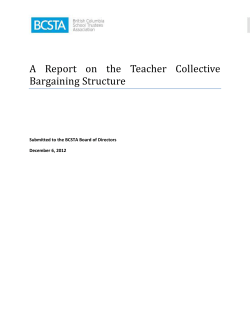A Report on the Teacher Collective Bargaining Structure