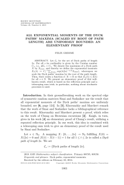 exponential moments of the dyck paths` maxima