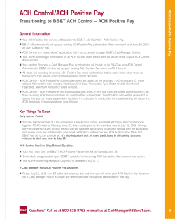 ACH Control/ACH Positive Pay