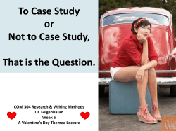 To Case Study - History of Consumer Society and the Mass Media