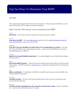 Top Ten Ways To Maximize Your RDSP