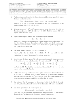1. Find an orthonormal basis for the three