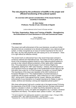 The role played by the profession of bailiffs in the
