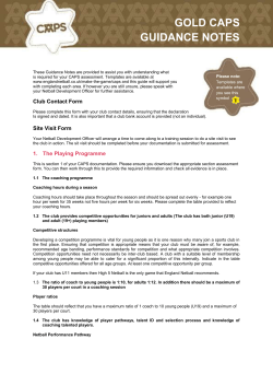 For Gold CAPS an additional session is required