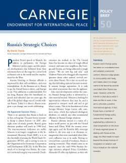Russia`s Strategic Choices - Carnegie Endowment for International