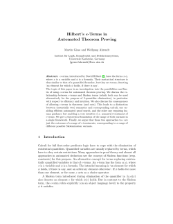 Hilbert`s e-Terms in Automated Theorem Proving