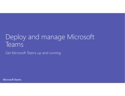 Deploy and manage Microsoft Teams