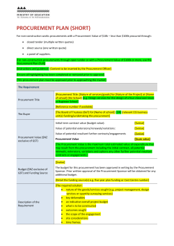 Procurement Plan Template