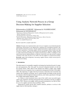 Using Analytic Network Process in a Group Decision