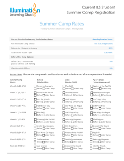 Current ILS Student Summer Camp Registration