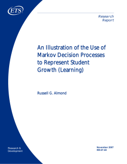 An Illustration of the Use of Markov Decision Processes to