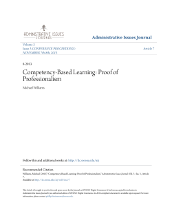 Competency-Based Learning: Proof of Professionalism