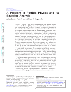 A Problem in Particle Physics and Its Bayesian Analysis