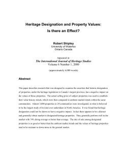 Heritage Designation and Property Values