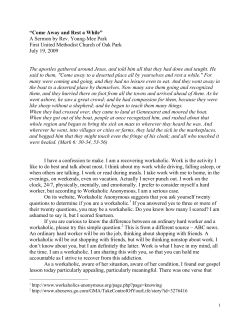 Come Away and Rest a While - First United Methodist Church of Oak