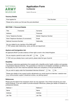 Probation Report Form - National Army Museum