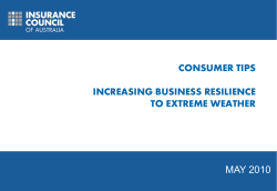 Consumer Tips - Increasing Business Resilience to Extreme Weather
