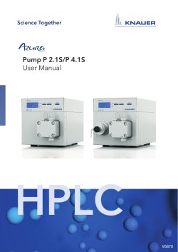 AZURA Pump P 4.1S / P 2.1S user manual