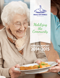 Meals On Wheels (Sudbury) Annual Report 2014-2015