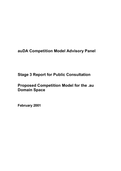 auDA Competition Model Advisory Panel