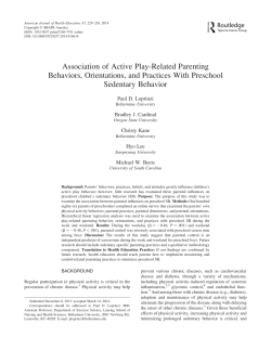 Association of Active Play-Related Parenting Behaviors