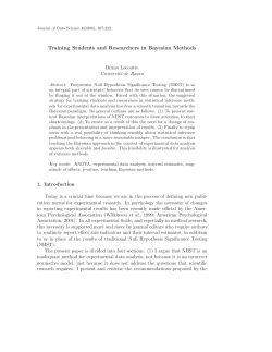 Training Students and Researchers in Bayesian Methods