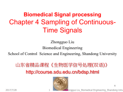 Chapter 4: Sampling of Continuous