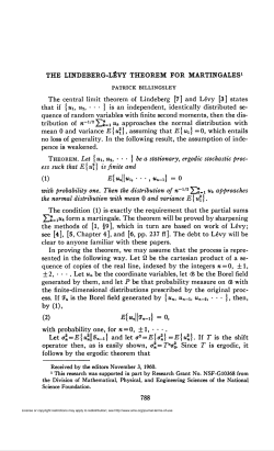 THE LINDEBERG-LÉVY THEOREM FOR MARTINGALES1 by (l), 788
