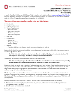 Offer Letter Paperwork/Addendum - CFAES