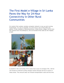 The First Model e-Village in Sri Lanka Paves the Way for 24