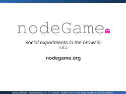 social experiments in the browser nodegame.org