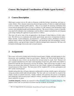 Course: Bio-Inspired Coordination of Multi