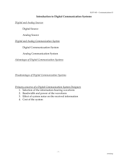 Introduction to Digital Communication Systems