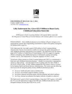 Lilly Endowment Inc. Gives $22.5 Million to Boost Early Childhood