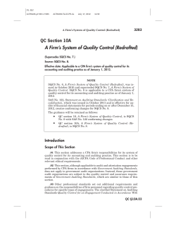 AICPA Statement on Quality Control Standards No. 8, A Firm`s