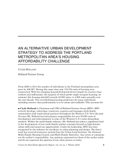 AN ALTERNATIVE URBAN DEVELOPMENT STRATEGY TO
