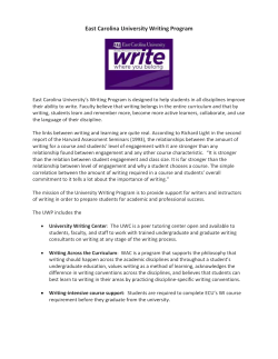 Writing Intensive Courses at ECU