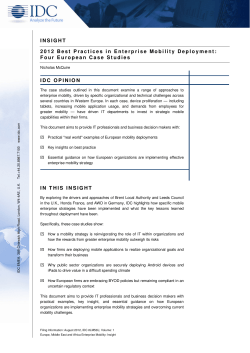 INSIGHT 2012 Best Practices in Enterprise Mobility