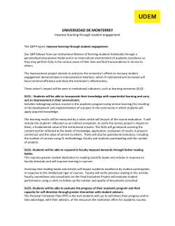 Universidad de Monterrey Mejorar el aprendizaje a trav&eacute;s del