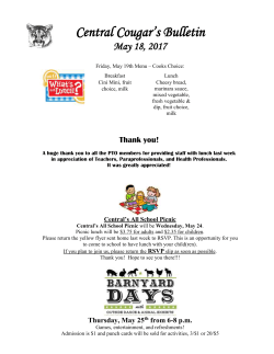Cougar`s Bulletin 5.18.17