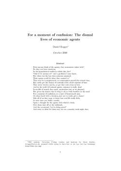 For a moment of confusion: The dismal lives of economic agents