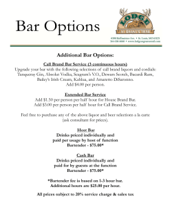 Additional Bar Options - Lodge at Grant`s Trail