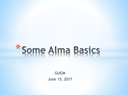 Alma basics