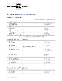 Enrolment Form and Terms and Conditions Section 1