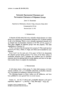 Rationally Represented Characters and Permutation