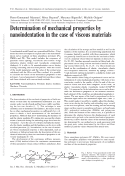 Determination of mechanical properties by nanoindentation in