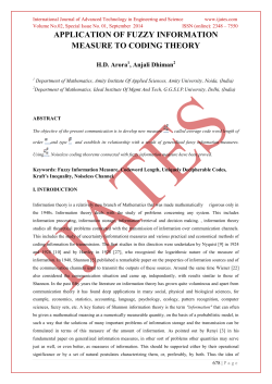 application of fuzzy information measure to coding theory