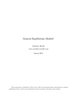 General Equilibrium Models