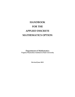 HANDBOOK FOR THE APPLIED DISCRETE MATHEMATICS OPTION