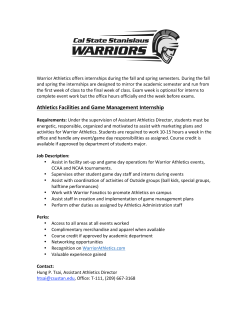 Athletics Facilities and Game Management Internship